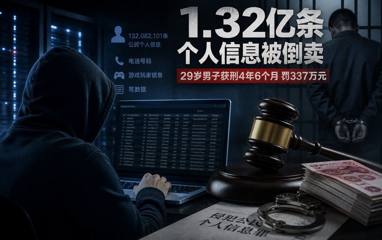 特大侵犯公民信息案宣判：男子倒卖 1.32 亿条个人信息 获刑 4 年半罚金 337 万-亞太之聲電視台